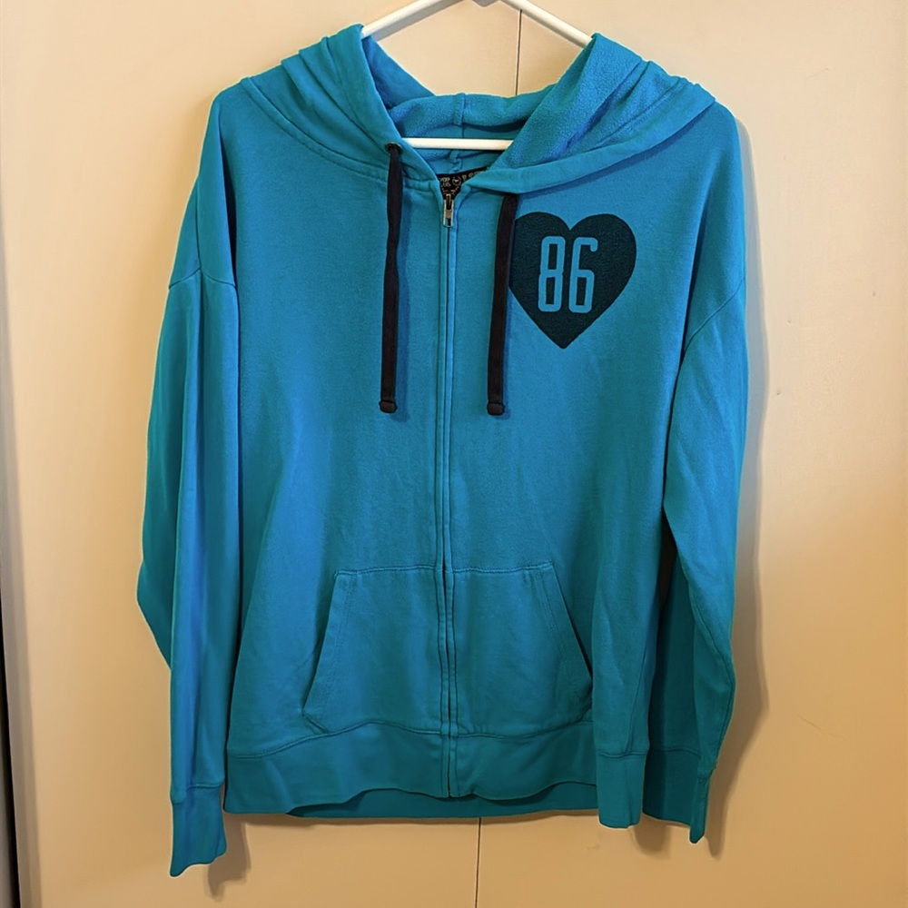 PINK Victoria’s Secret Women’s Small Full Zip Blue Hoodie Jacket
